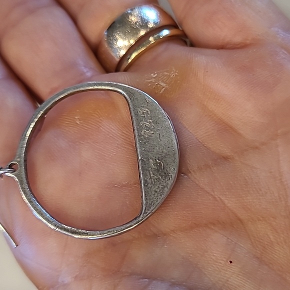 Vintage Sterling Silver and Turquoise French Wire Earrings - Picture 2 of 6